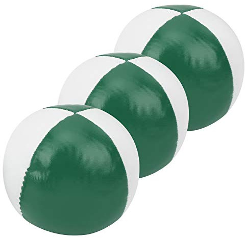 Xiuganpo Weiche Jonglierbälle aus PU-Leder, Robust und Langlebig für Professionelle Auftritte, 3-teiliges Set (Grün Weiß)