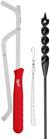 Milwaukee 9/16 Inch x 54 Inches Flexible Cable Auger Bit 3 Piece Set