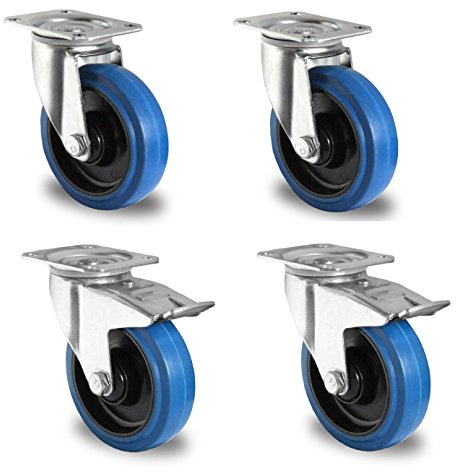 1 Satz Blue Wheels Transportrollen 125mm 200kg / Rolle Lenk/FS