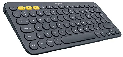 Logitech K380 Kabellose Bluetooth-Tastatur | Multi-Device & Easy-Switch Feature, Windows- und Apple-Shortcuts, PC/Mac/Tablet/Handy/Apple iOS+TV, US QWERTY-Layout - Grafit