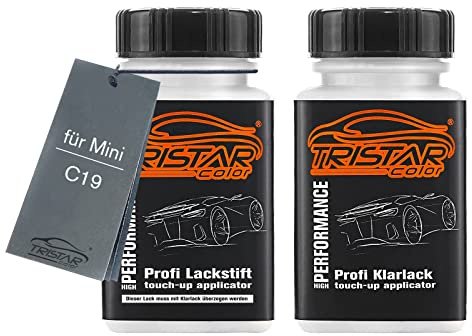 TRISTARcolor Autolack Lackstift Set für Mini C19 Rebel Green Basislack Klarlack je 50ml