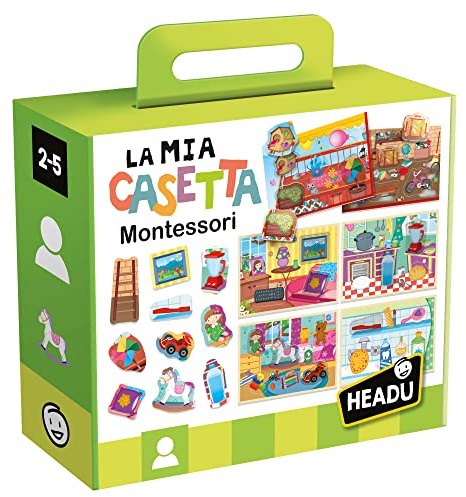 HEADU - La Mia Casetta Montessori - Ogni Cosa al Suo Posto! VECCHIA VERSIONE | Giochi Montessori 2 3 4 Anni, Gioco Educativo Bambini, Giochi Incastro, Regalo Bambino Regalo Bambina, Made in Italy