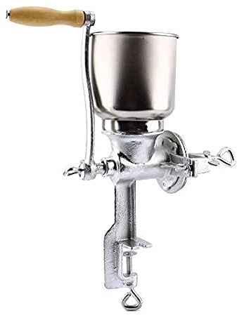 Macina Cereali Manuale Macchina Trita Cereali in Metallo per Macina Mais, Grano, Avena, 43 x 28 x 16 cm