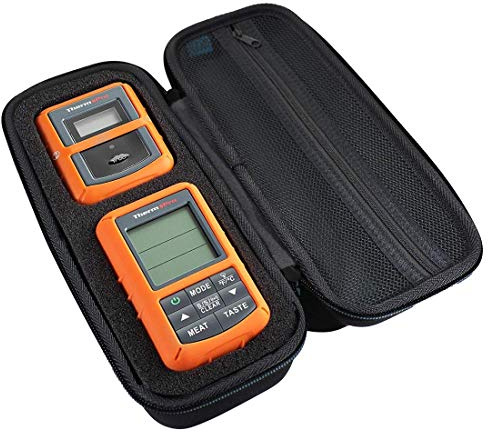 TUDIA Hartschalen-Reise-Aufbewahrungskoffer aus EVA, stoßdämpfend, kompatibel mit ThermoPro TP-20 / TP-08S / TP-07, drahtlose Fernbedienung, digitales Koch- und Fleischthermometer, Schwarz