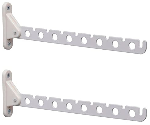 PRIOstahl - Gancho para Ropa (Plegable, 310 mm, 1-10 Unidades), Color Blanco