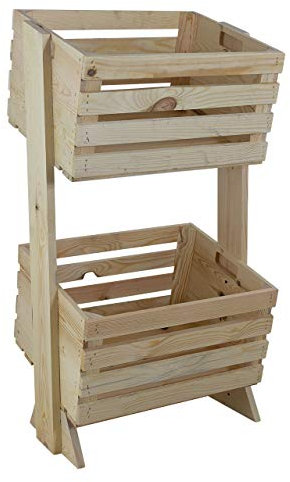 Moooble 1x Solides, helles Regal aus Holzkiste, ideal zum Spielzeug Verstauen, leicht zugänglich dank Neigung, Ordnung halten, neu,
