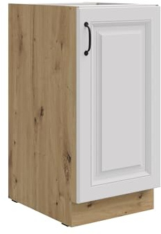 Unterschrank 40 cm Stilo Weiß + Eiche Artisan Küchenzeile Küchenblock Küche