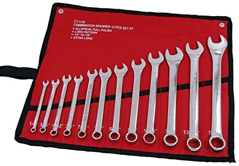 OCHAL 12pc Imperial Combination Spanner Set in a Tool Roll CT1178