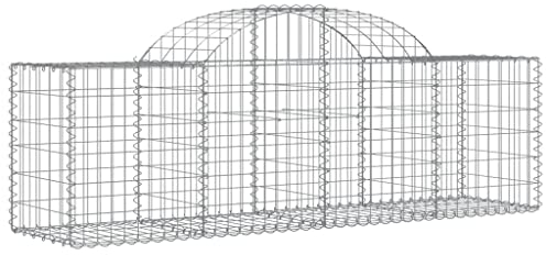 vidaXL Paniers à gabions arqués 30 pcs 200x50x60/80 cm fer galvanisé, gabion, cage de gabion, panier de mur de gabion, mur de gabion