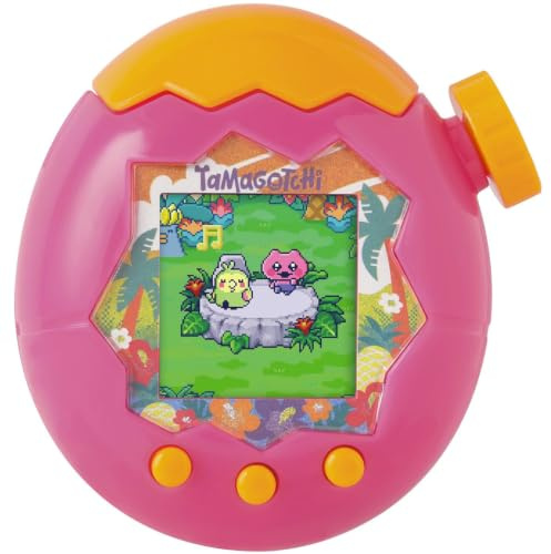 TAMAGOTCHI Paradise Orange Tropics Shell Digital Pet - Zooming Worlds Toy | Bandai Evolved Electronic Pet - Virtual Pet with multiple worlds - Gift for Adults and Kids - Connecting Collectible Toy