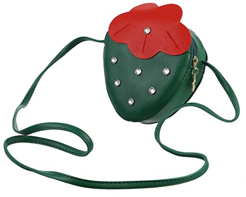 GALPADA Erdbeerhandtasche Für Mädchen Tasche Mit Erdbeermuster Pu-tasche Umhängetasche Reißverschlussetui Kleingeräte-tasche
