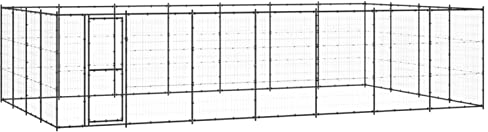 GuyAna Outdoor-Hundezwinger Stahl 33,88 m² Welpenlaufstall Tierlaufstall Faltbar FüR Hunde Fxw