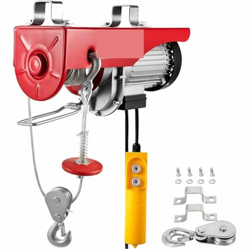 PixCy Montacarichi Balcone,Verricello,Vericello Elettrico 110v/220v Paranco Elettrico, 12m/6m Montacarichi da Balcone Adatto per Edilizia, Magazzini, Fabbriche, Merci,100KG*12M-110V
