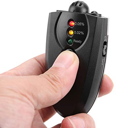 Testeur D'éthylotest, Porte-clés Alcootest, Testeur D'alcoolémie, Porte-clés Portable, Testeur D'haleine D'alcool LED avec Fonction Torche, Noir