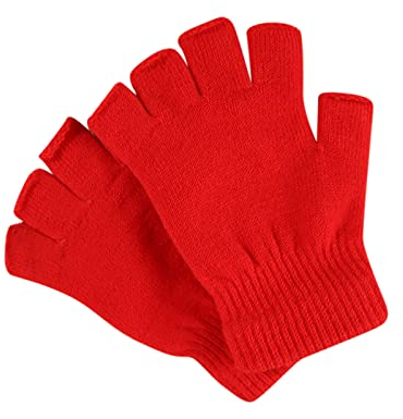 Fulidngzg Handschuhe Herren Winter Ohne Finger Thermohandschuhe Fingerhandschuhe Warm Autofahren Fingerlose Halbfinger Teenager Mädchen Y2K Schwarz Halb