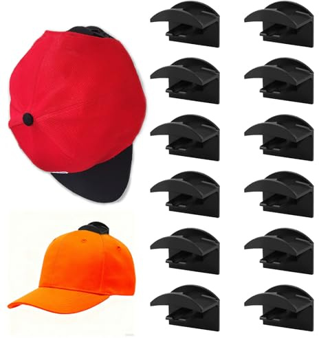 Altamejor 12 Stück Cap Halter, Selbstklebende Huthaken, Cap Halterung Wand für Wandmontage Hut Baseball Kappe Kleiderbügel Veranstalter
