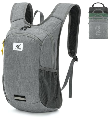 SKYSPER Faltbarer Rucksack 10L Klein Ultraleicht Tagesrucksäcke Wanderrucksack Reisenrucksack Trekkingrucksack Daypack für Wandern Reisen
