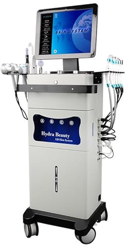 15 in 1 Facial Skin Deep Cleaning Microdermabrasion Hydra Oxygen Wrinkle Removal Skin Analysis Machine, Rf Face Lift Rejuvenation Skin Scrubber Pigment Remove Device