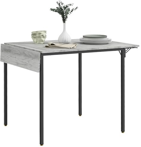 HOMCOM Folding Dining Table Extendable Kitchen Table for Small Space Grey