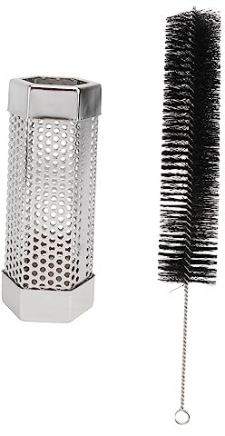 KITANDOVE 1satz Bbq Räucherröhre Mit Grillrauchnetz Smoker Tube Und Reinigungsbürste Für Aromatisches Grillen Und Räuchern Von Und Fisch