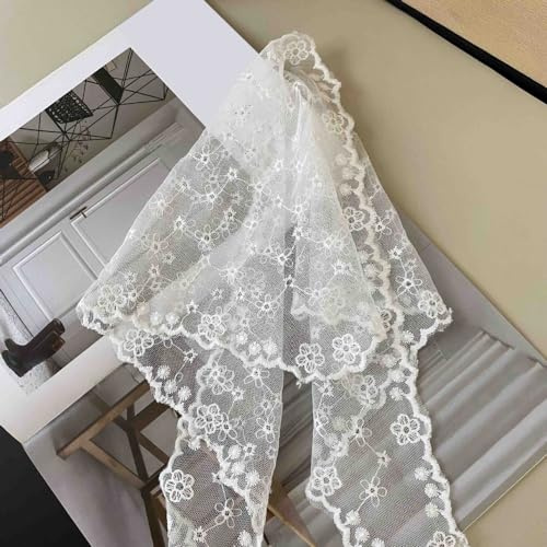 Anevous Boho Stirnband Damen, Spitze Dreieck Kopftücher Sommer Strand Bandanas Turban Mode Haarbänder Haar Zubehör Haarschal für Frauen und Mädchen, Hochzeit, Yoga,Weiß