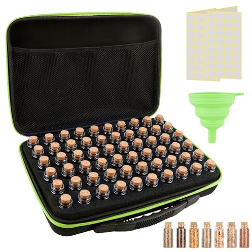60 Slots Saatgut Aufbewahrungsbox, Samen Organizer, Seed Storage Organizer Diamond Painting Aufbewahrungsbox, Saatgut Aufbewahrung Mit 60 Flaschen, Etikettenaufklebern, Trichter, Für Samen, Handwerk