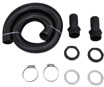 Regenfass-Schlauchverbinder-Set, Rohrverschraubungen, 39,4 Zoll, Kunststoff, Regentonne, Verbindungs-Kit für Regenwassersammelsystem (kein Lochöffner)