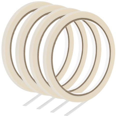 PATIKIL Masking Tape 0.2 Inch Wide, 4 Roll 22 Yard Painters Tape Bulk No Residue Craft Tape for Wall Painting Labeling Car Painting Home DIY Flower Crafts Decoration, Beige