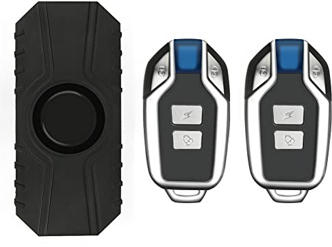 Alarmanlage, kabellos, Fahrrad-Alarm, Auto, Sicherheit, Vibration, Bewegungssensor mit Fernbedienung für Fahrrad, Motorrad, Fahrzeug, Motorroller, 113 dB, IP55, wasserdicht (zwei Fernbedienungen)