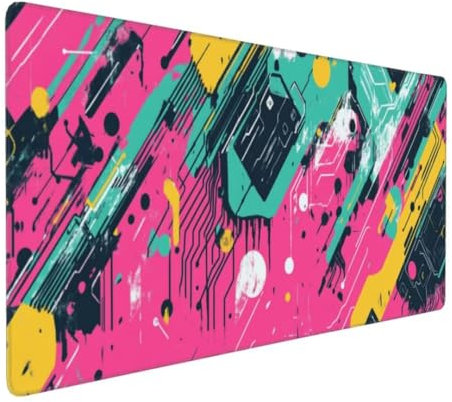 Tapis de Souris Couleur Art Tapis de Souris XXL 1400x600x3mm, Imperméable Tapis de Souris Gamer XXL Tapis Souris Mouse Pad, Base Atidérapante, Haute Précision et Vitesse pour Gamer, Deco Bureau