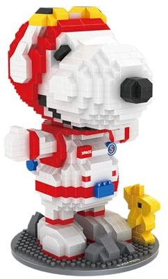 BlueBrixx Pro 108307 – Astronaut Snoopy (Diamond Blocks) aus Klemmbausteinen mit 1052 Bauelementen