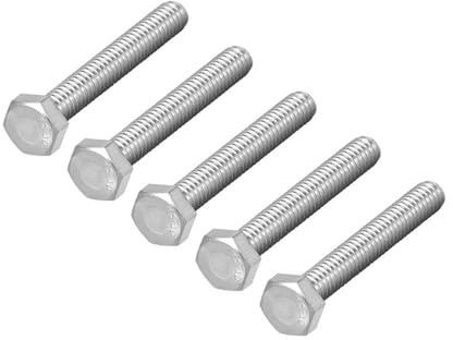WANG TII DOO Lot De 5 Vis À Tête Hexagonale M18, Boulons À Tête Hexagonale Fixations en Acier Inoxydable Adaptées À La Construction Et À La Réparation Automobile,M18×55mm