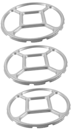 Anneau de Wok pour Cuisinière à Gaz Argenté, Lot de 3 | Alliage, Design Antidérapant, Installation Facile, Résistant aux Hautes Températures, Robuste et Fiable