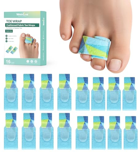 Welnove - Enderezador de dedos en martillo - 16 envolturas para dedos rotos - Corrector de dedos en martillo para mujeres - Férulas para dedos torcidos, dedos en garra, dedos doblados - (Varios