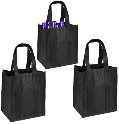 Changyeah Bolso de mano de fieltro para hombre, 3 unidades, bolsa para botellas, 6 botellas, cesta para botellas, bolsa de fieltro con compartimentos, para botellas de cerveza, botellas de vino