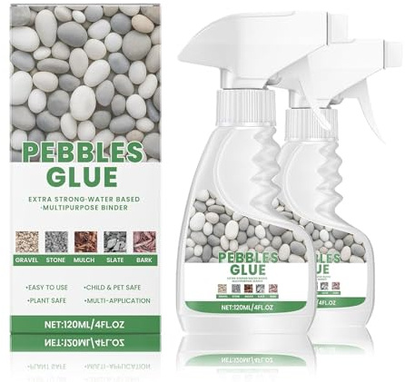 Water-Based Stone & Pebble Binder, Stone Fixing Spray, Gravel Binder Binder for Gravel Stones and Mulch on Pots, Ideal for Gardens, Paths & Landscaping (2)