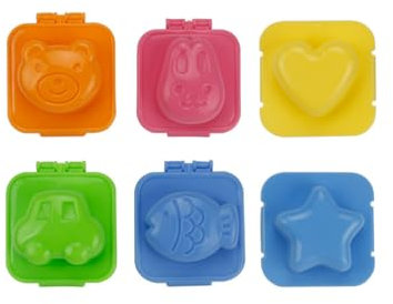 Stampo per uova sode per bambini, per bento, palline di riso, stampo per decorazioni fai da te, gadget da cucina, ristorante, panetteria, 6 stampi per uova