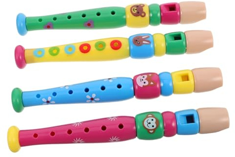 Generisch 4 Stück Teiliges Flöten Kunststoff Flöte für Anfänger Sichere und Einfache Musikspielzeuge für Fördert Musikalisches und Koordination
