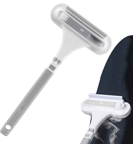 Tierhaarentferner für Möbel – Tierhaarentfernungsbürste für Teppich – Fusselrasierer Reinigungsbürste mit langem Griff, 4-in-1-Schaber für Teppich, Bett, Möbel, Wäsche, Automatte, Kleidung, Teppich