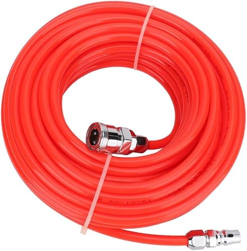 CYTGOUPER 15m Air Compressor Hose,EVA Plastic Air Hoses with Male/Female American Fixings Quick Connectors,Lightweight 5mm ID 8mm OD Airline Hose for Pneumatic Tools Auto Repair Garden Irrigation