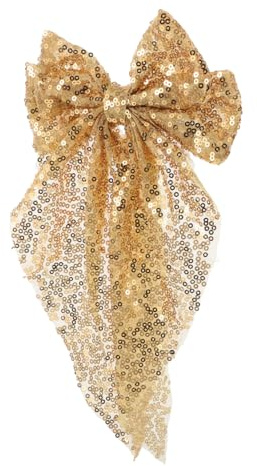 Ipetboom Pinza Decorativo en Dorado Gigante Accesorio Lazo Pelo de Lentejuelas y Versátil para Niñas Pequeñas Celebraciones Formales