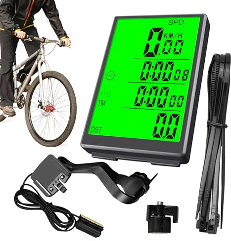 Fahrradcomputer,Beleuchteter Fahrradtacho mit Kabel - Präzises Kabel Fahrradcomputer für Straße Berg Training Sport