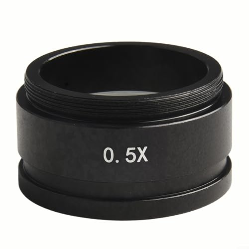 Industrielles Mikroskop-Hilfsobjektiv für Barlow-Linse, Stereomikroskope mit 42-mm-Gewinde, kompatibel mit C-Mount-Kameras (0,5-fach)