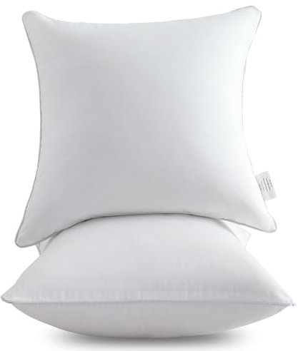 Oubonun Kissenfüllung 45 x 45 cm 2er Set mit Baumwollbezug Weiß