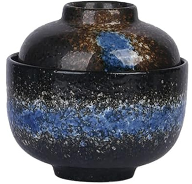 WJLYDM Tazón Olla Tazones De Sopa Taza Estofado Cerámica Huevo Japonés Servir Al Vapor Porcelana Natillas Pequeñas Postre Cebolla(Blue)