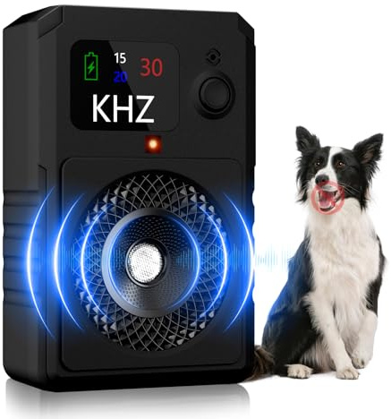 Anti Bell Gerät Hunde, 3 Modi Antibell Ultraschall Gerät, 50 Fuß Stopp Hundebell Gerät, IPX4 Wasserdichtes Anti-Bell-Mittel für Hunde das Training Großer Kleiner Hunde im Freien Innenbereich Antibell