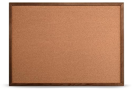 MG Design Pinnwand in Braun Holzrahmen 60 x 80 cm – Korktafel für Notizen, Fotos und Pläne für Zuhause, Büro und Schule