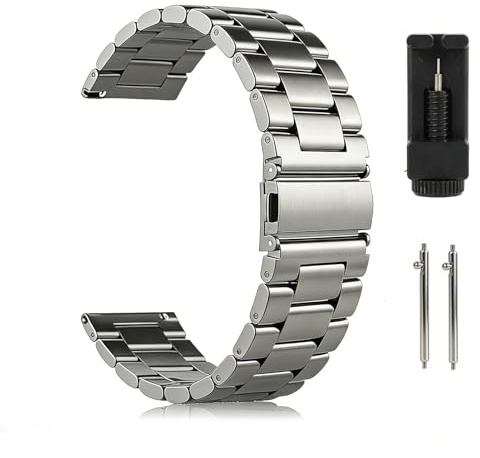 JinRuiCPeng 22mm Edelstahl Metall Armband, für GT 6 Pro/GT 5/GT 5 Pro/GT 4/Watch 5/4 46 mm, Ersatzarmband Business Armband für Damen und Herren, 22mm Armband, Uhrenarmband Metall