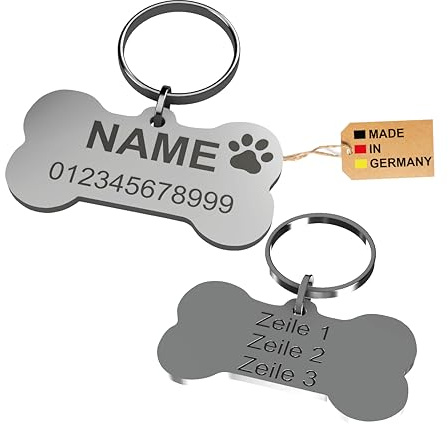 Etiqueta de perro personalizada con forma de hueso, accesorios para perros, placa de perro personalizada, placa de perro grabada con nombre y número de teléfono, placa para mascotas para perros y