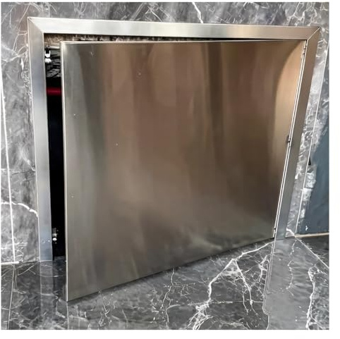 Pannello di accesso in acciaio inox – Porta a incasso con funzione click per un facile accesso idraulico ed elettrico – Piastra di copertura a parete per installazione in cartongesso